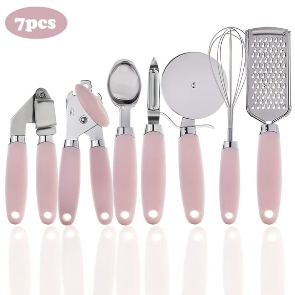7Pcs Stainless Steel Kitchen Utensils Set-Multifunctional Kitchen Gadgets Set With Comfortable Handles, Includes Whisk Grater Peeler Pizza Cutter,Ideal For Home Cooking & Gift For Cooking Enthusiasts