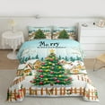 thumbnail image 2 of Manfei Merry Christmas Full Size Comforter Sets,Chic Xmas Tree Bedding Comforter Set,Western Happy New Year Bedding Sets For Kids,Microfiber Bedroom Decor Reversible,3-Piece, 2 of 8