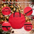 thumbnail image 2 of Christmas Wreath Storage Bag 29 inch with Zippered Opening, Carry Handles and Storage Pocket, Round Wreath Storage Container for Christmas Wreaths, Garlands and Seasonal Door Decorations, 2 of 6