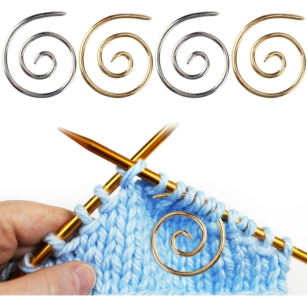 ShenMo 4Pcs silver + gold spiral thread knitting needles, handmade