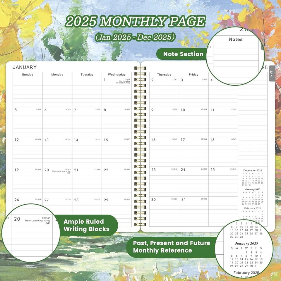 2025 Planner - 2025 Calendar Planner Weekly And Monthly, Jan. 2025 - Dec. 202...