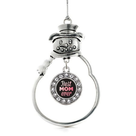Best Mom Ever Circle Snowman Holiday Ornament