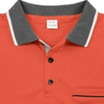 thumbnail image 5 of Resicozy Mens Long Sleeve Polo Shirts Classic Casual Button Solid Color Lightweight Collared Golf Shirt with Pocket Orange 2XL, 5 of 5