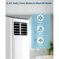thumbnail image 4 of Portable Air Conditioner, 8,000 BTU for Large Room up to 450 Sq. Ft., Smart AC with Window Kit and 24H Timer, Dehumidifier & Fan Modes, Bedroom AC Unit, 4 of 7