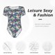 thumbnail image 4 of Fotbe Tropical Sloth Body de Mujer con Cuello Redondo y Mangas Cortas, Sin Mangas Ajustado, Suave, Cómodo y Básico-Small, 4 of 7