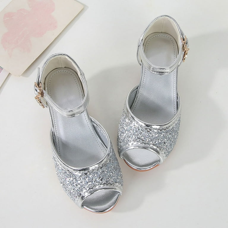 Wedding Shoes Silver High Heels For Kids Curenmufel Shoes Kids