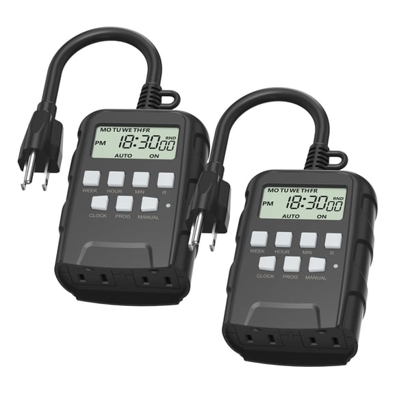 Temporizador para exteriores BN-LINK de 7 días, digital, programable, 1875 W, 1/2 HP