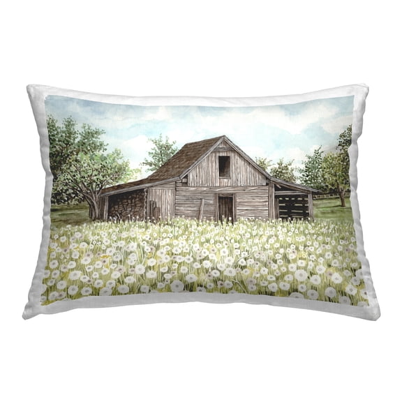 Stupell Industries White Poppy Farm Meadow Decorative Printed Throw Pillow Design by Cindy Jacobs.