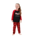thumbnail image 2 of Family Christmas Pajamas Matching Sets – Red & Black Plaid Long Sleeve Shirt and Pants Outfit with Wine Glass Santa Hat Print, Holiday Xmas PJs for Couples, Adults, Teens, Christmas Eve Sleepwear, 2 of 5