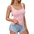 thumbnail image 2 of WHLBF Tank Tops for Women Round Neck Sleeveless Fashion Summer Printed Casual Blouse Tank Pink M, 2 of 6