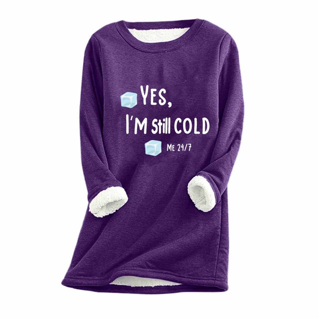 Hot6sl Women's Printed Round Neck Long Sleeved Top