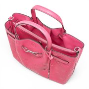 Michael Kors Women’s Carson Medium Logo Debossed Satchel (Hibiscus)