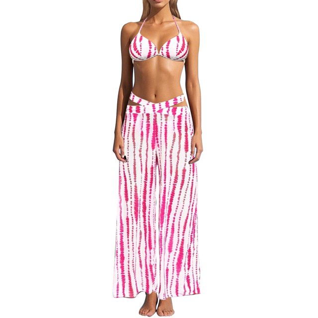 Toimothcn Womens Bathing Suits 2025 Solid Color Bikini Three Piece Beach Split Swimsuit Set Leisure Womens Swimming Clothes