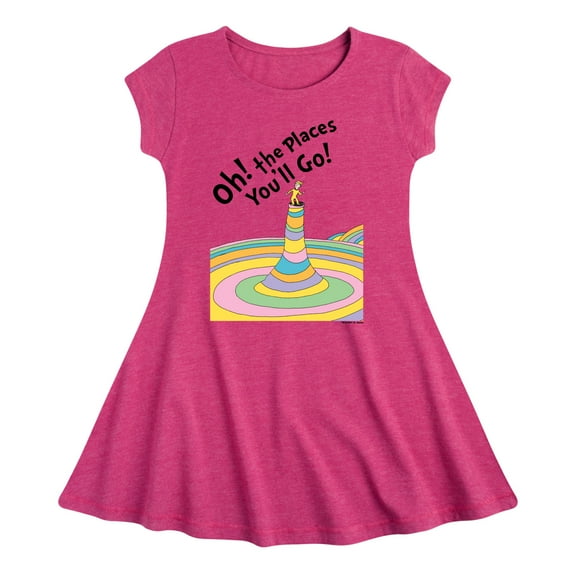 Dr. Seuss - Oh! The Places I'll Go - Toddler And Youth Girls Fit And Flare Dress
