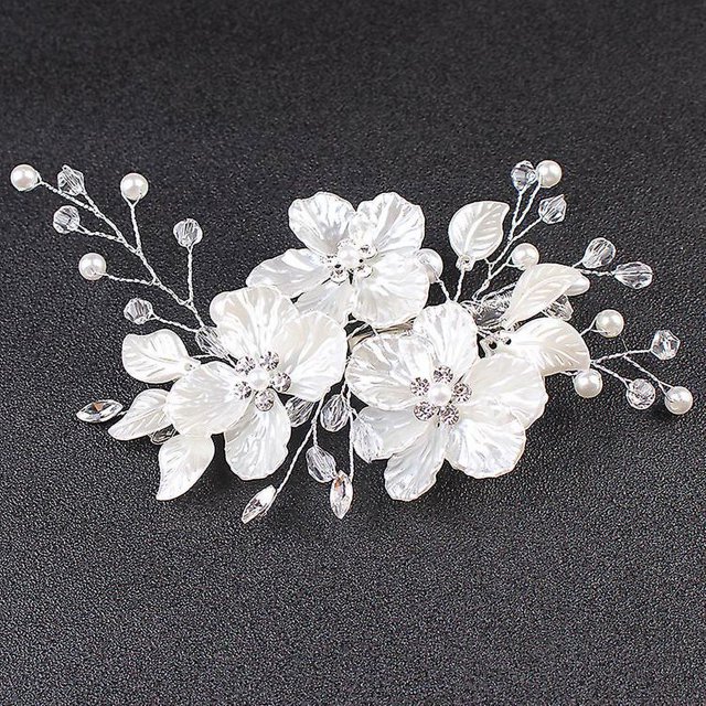 1pcs Vintage Flower Side Hair Clips Hair Barrettes for Women Wedding Headpieces Rhinestones Wedding Crystal Side Clips Tiara