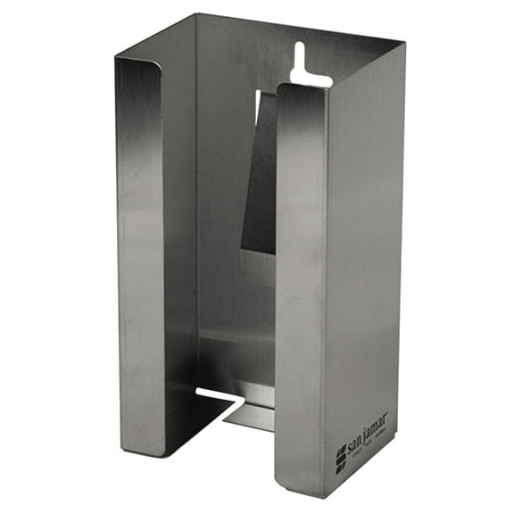 San Jamar Stainless Steel Disposable Glove Dispenser, Single-Box, 5 1/2w x 3 3/4d x 10h -SJMG0801