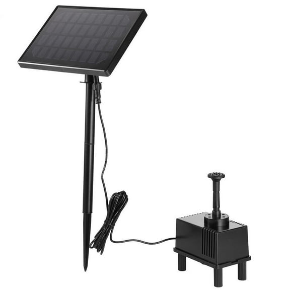 OUNONA  220 L/H 12 Volt Water Pump Garden Solar Powered Pond Aerator Black