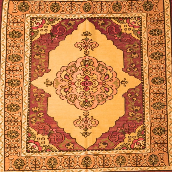 Ahgly Company Indoor Square Persian Orange Traditional Area Rugs, 5' Square