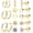 B-Gold, variant on Hypoallergenic Titanium Earrings for Sensitive Ears 14K Gold Plated Opal Ball CZ Heart Flat Back Earrings for Women Men Small Surgical Steel Flatback Stud Hoop Cartilage Earring Set
