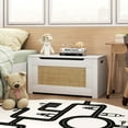 thumbnail image 2 of Costway 31.5" Toy Chest for Kids Rattan Toy Storage Box with Flip Top Lid & Safety Hinge, 2 of 10