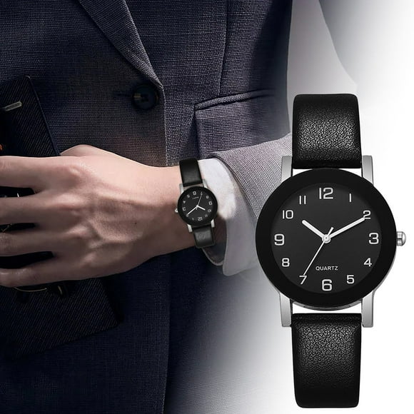 Hearth & Gear Couple Watch Student Wear Watch Casual And Men's Fashion Watch Elegant Women's Watch Womens Two Tone Watch Leather Strap Stainless Watch Band Light up Dress Women Mens Wrist Women's
