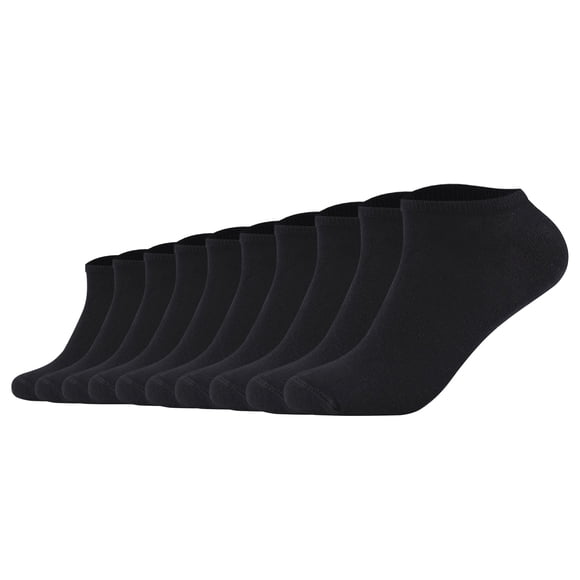 s.Oliver Calcetines Unisex, Paquete de 10 - Sneaker, lisos Negro 43-46