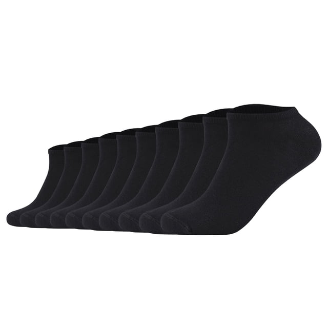 s.Oliver Calcetines Unisex, Paquete de 10 - Sneaker, lisos Negro 43-46