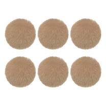 Uxcell Faux Fur Pom Poms for Hats, 6 Pcs Fluffy Soft Fur Poms Balls with Elastic Loop for Keychain Knitting Hats DIY Scarves Gloves Bag Christmas, Brown