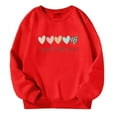 thumbnail image 3 of XEGLSBU Hoodies for Girls 10-12 Navy Blue Children's Autumn And Winter Part Letter Printed Round Neck Long Sleeved Sweatshirt Red-B Size 5-6 Years, 3 of 7