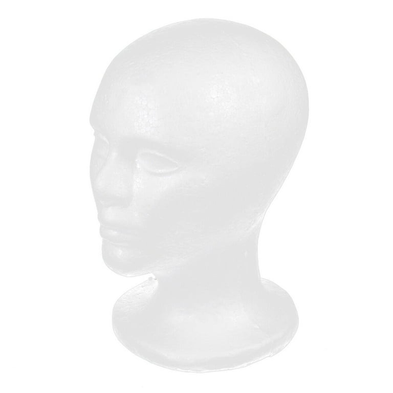 Mannequin Head White Male Face Model Display Manikin Stand for Hat Scarf  Wigs (Short) 
