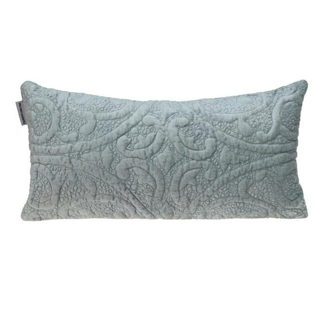 HomeRoots 402847 Gray Quilted Velvet Lumbar Throw Pillow