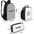 thumbnail image 2 of Adjustable Strap School Backpack 3 Piece/Set Bookbags with Lunch Pouch Pencil Case Swing Panda Designer Knapsack, 2 of 7