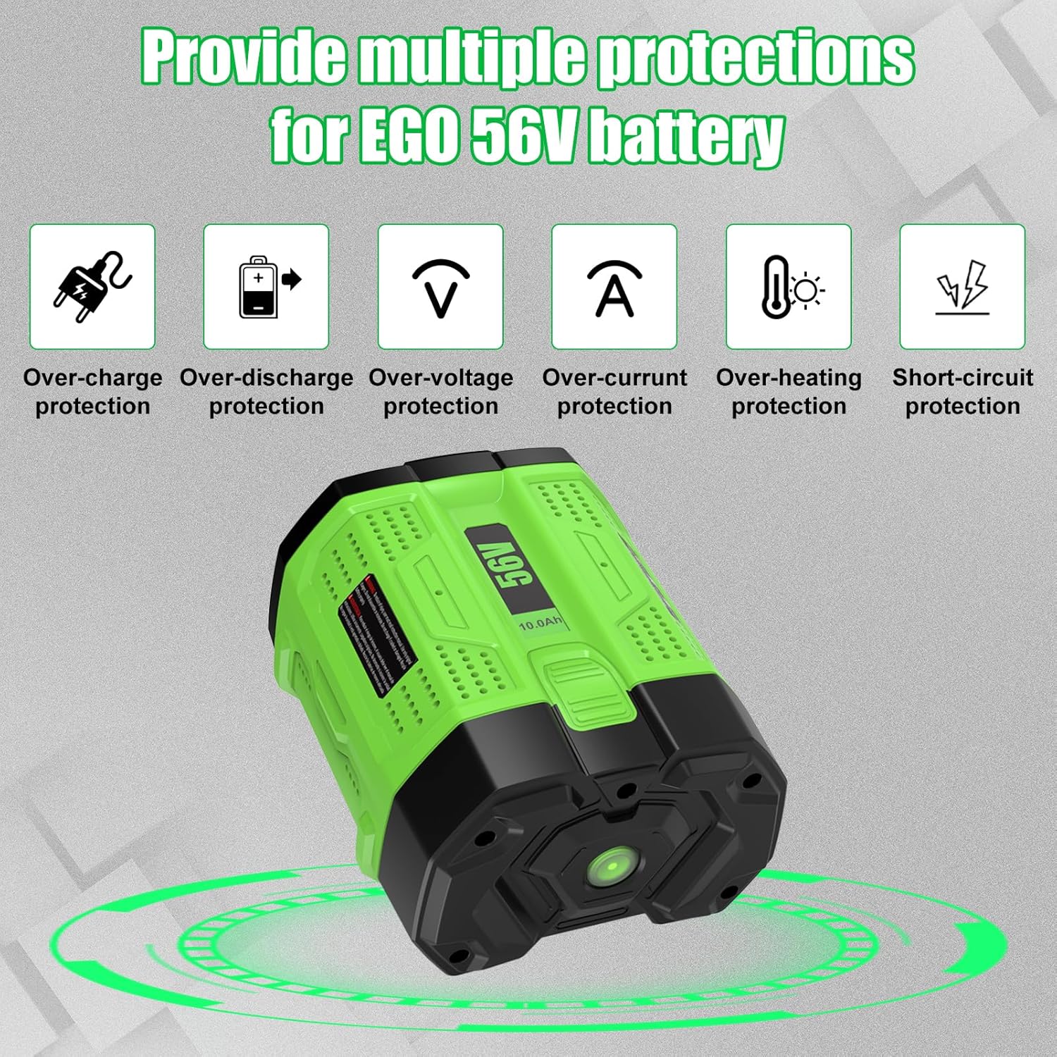 2Packs Upgraded 56 Volt for EGO Battery High Capacity Replacement for EGO Battery 56V 10.0Ah BA5600T BA1400T BA4200T BA2240 BA2800 BA1120 BA2800T Compatible with EGO All Power Tool