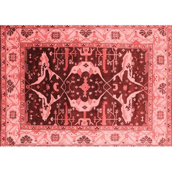 Ahgly Company Indoor Rectangle Oriental Red Industrial Area Rugs, 5' x 7'