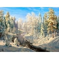 thumbnail image 2 of Basov, Sergej 14x12 Black Ornate Wood Framed with Double Matting Museum Art Print Titled - Hoarfrost, 2 of 4