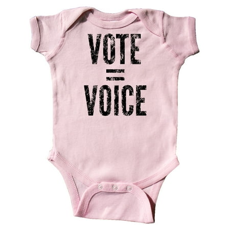

Inktastic Vote Equals Voice Distressed Black Text Gift Baby Boy or Baby Girl Bodysuit