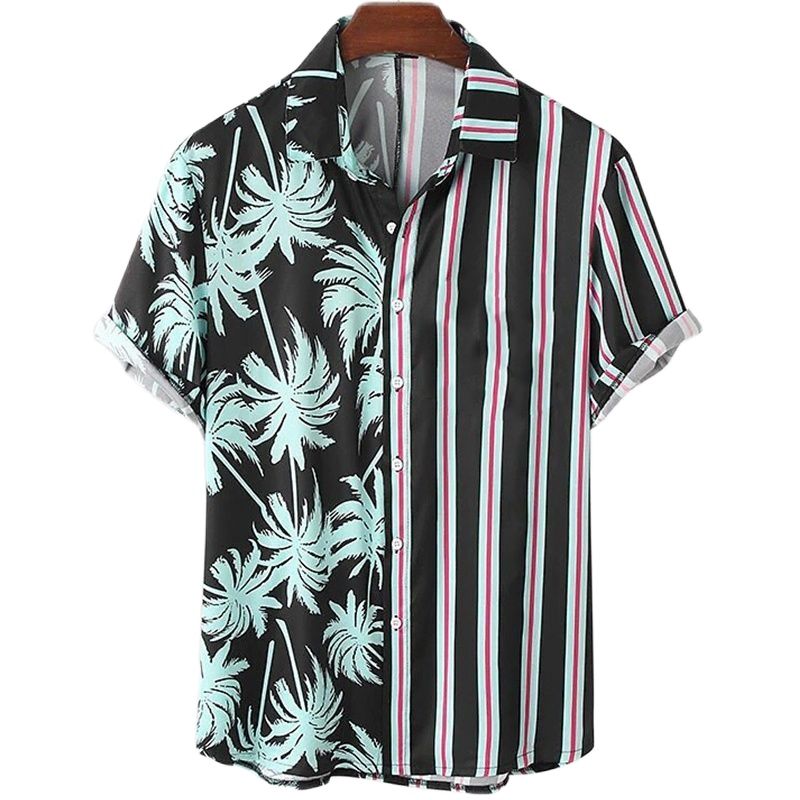 Hawaiian Men's Shirt 3D Printed Tropical Short Sleeve Male Shirt