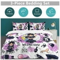 thumbnail image 4 of WAUOEMY Wednesday Addams Comforter Bedding Set Cover 3 Piece with 2 Pillow Shams for Kids And Adults Bedroom Bed Decor (1 Duvet Cover+ 2 Pillow Shams) Wednesday Addams-86"x70", 4 of 8