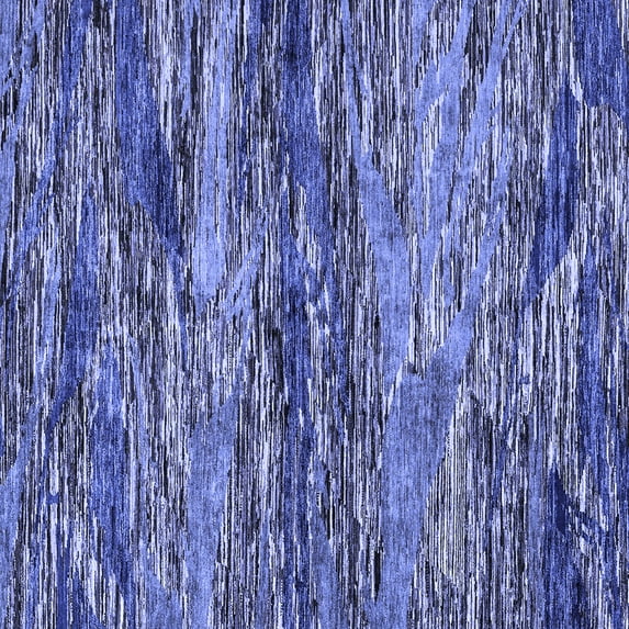 Ahgly Company Machine Washable Indoor Square Oriental Blue Modern Area Rugs, 7' Square