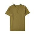 thumbnail image 6 of Fanshiluo Men's V Neck Henley Short Sleeve T-Shirt, Solid Button Casual Top,Size:XXL,Big and Tall Men, 6 of 9