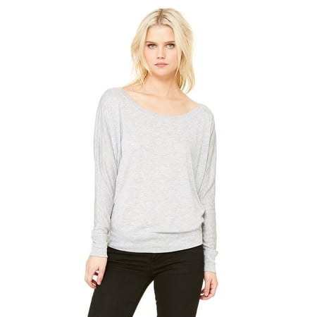 Bella + Canvas Ladies' Flowy Long-Sleeve Off Shoulder T-Shirt