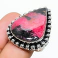 thumbnail image 2 of Natural Rhodonite Gemstone Handmade 925 Sterling Silver Gift Ring Size 8, 2 of 2