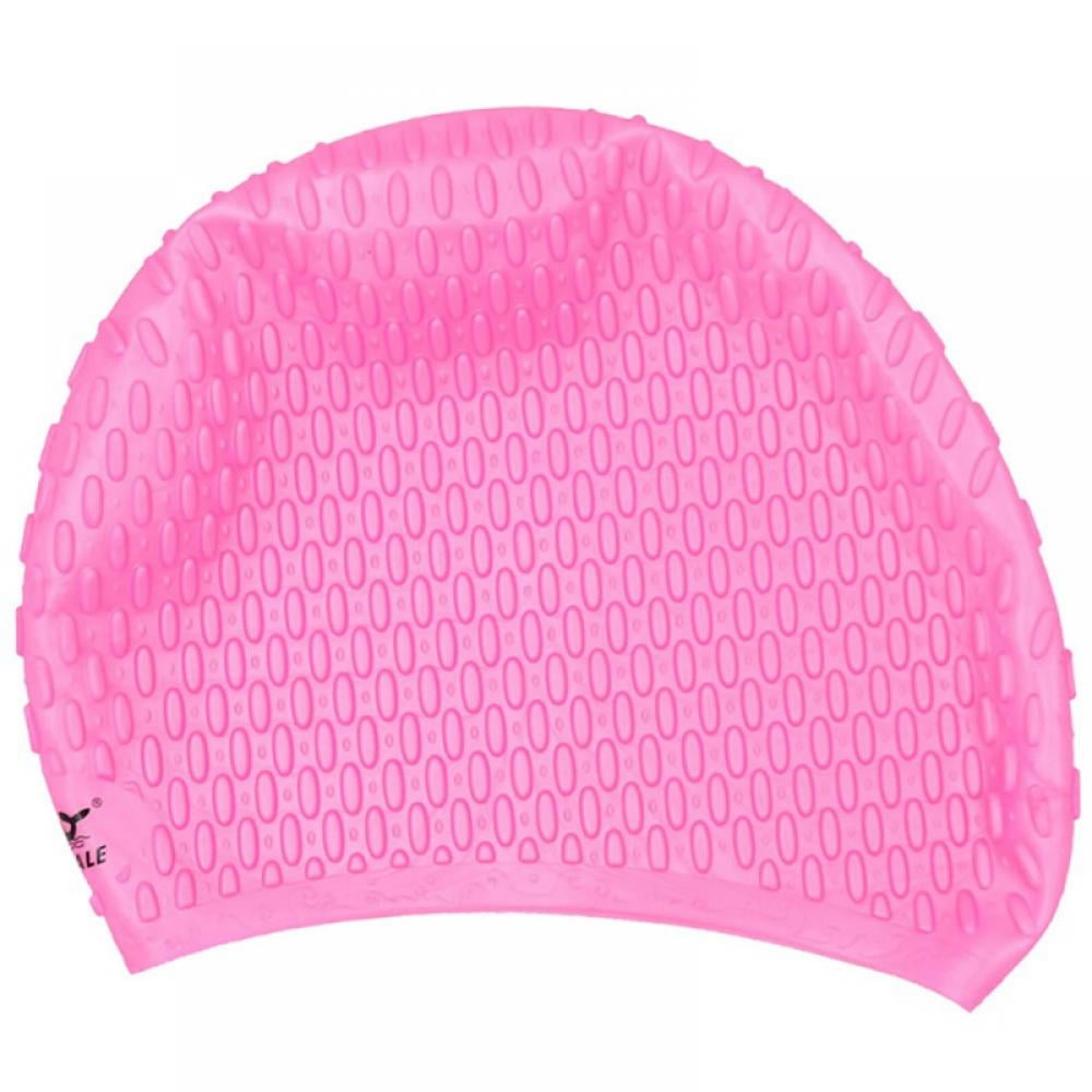 Womens Silicone Swim Cap for Long Hair Short Hair,3D Ergonomic Silicone