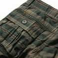 thumbnail image 4 of Lisingtool Mens Shorts Male Fashion Casual Plaid Camouflage Multi Pocket Zipper Buckle Cargo Pants Outdoor Shorts Tooling Shorts Work Pants for Men Army Green, 4 of 8