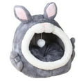 thumbnail image 2 of Cama cueva para gatos, cojín suave, lavable, cómodo, cálido y extraíble para mascotas y cerdos Gris Pequeño Yuyangstore Cama para perros y gatos de peluche, 2 of 8