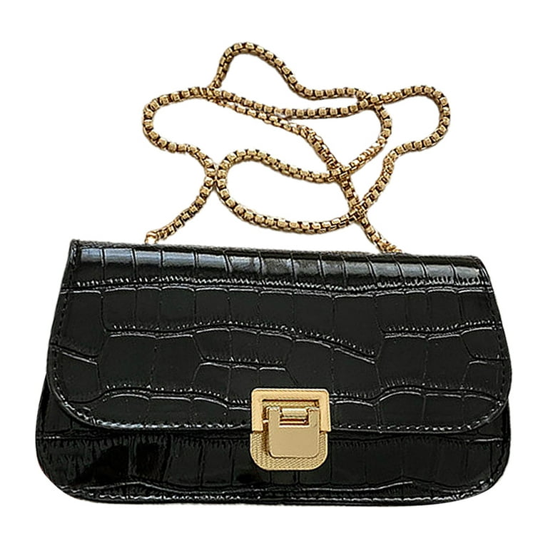 Small Leather Crossbody Bag for Women Clutch Purse Womens Handbag Black  Crossbody Purse Designer Shoulder Bag Chain Quilted Cross Body Bags Phone