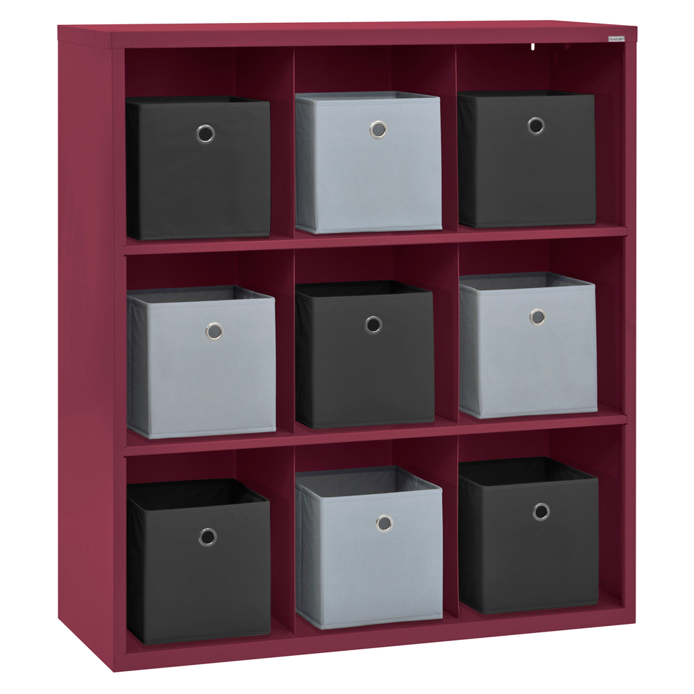 Cubby 46 in. x 52 in. Burgundy 9-Cube Organizer