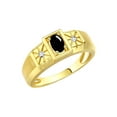 thumbnail image 3 of RYLOS Men's Rings 14K Yellow Gold Classic 6X4MM Oval Gemstone & Diamond Ring Cabochon Onyx October Birthstone Rings For Men, Gold Rings Size 12, 3 of 7