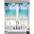 thumbnail image 2 of Ocean Blue Sheer Curtains 54 Inch Length 2 Panels Set for Living Room/Bedroom, Beach Nature Coast Sea Shore Sky Seawater Curtain Sheers Drapes Rod Pocket Curtains Window Treatment Set 52''x54''x2, 2 of 7