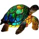 thumbnail image 3 of Stained Glass Animals Shape Table Lamp, Bohemian Resin Animal Lamp For Bedroom Living Room Home Office Decor Gift (turtle), 3 of 4